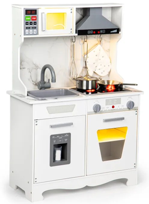 Drevená kuchynka pre deti so zvukmi + príslušenstvo ECOTOYS