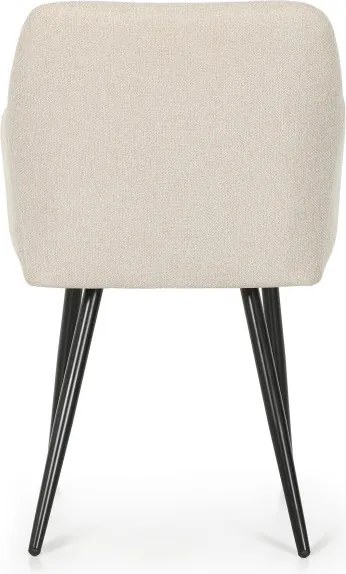 Sada šiestich jedálenských stoličiek LUXANO Lumos zamatové, béžové / čierne nohy (6 ks)