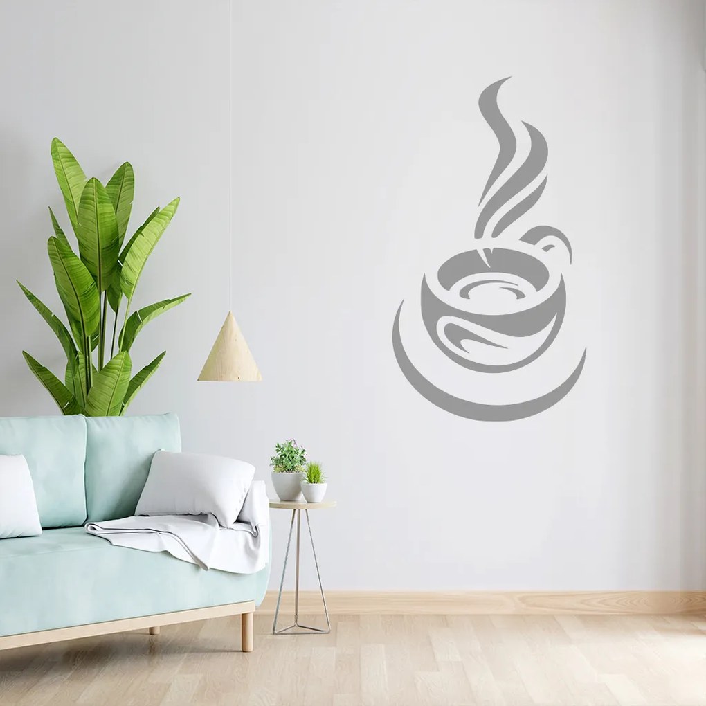 Veselá Stena Samolepka Ranná šálka kávy Farba: bílá, Veľkosť: 100 x 55 cm