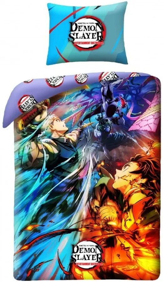 Bavlnené posteľné obliečky Zabijak démonov - Demon Slayer - 100% bavlna - 70 x 90 cm + 140 x 200 cm