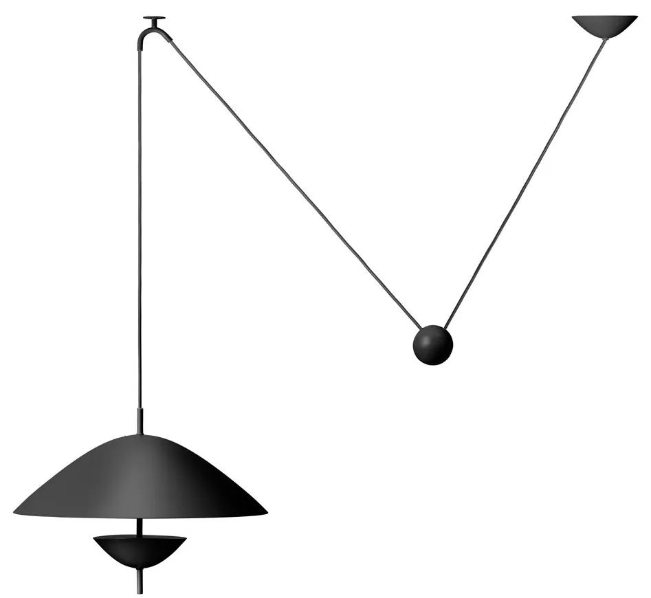 Závesná lampa Lod – čiernené železo