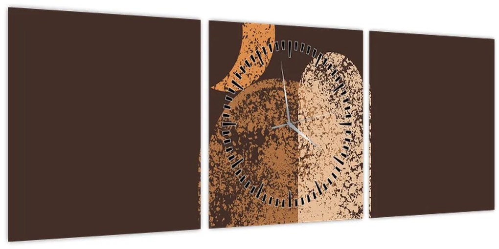 Obraz - Oranžové oblúky N⁰2 (s hodinami) (90x30 cm)