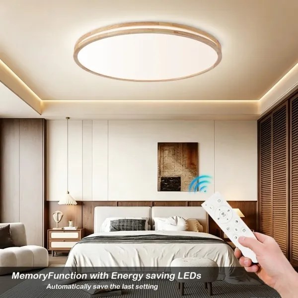 Brilagi - stlmiteľné LED svietidlo MOLINA 128W/230V 3000-6000K, dub, priemer 100 cm +DO