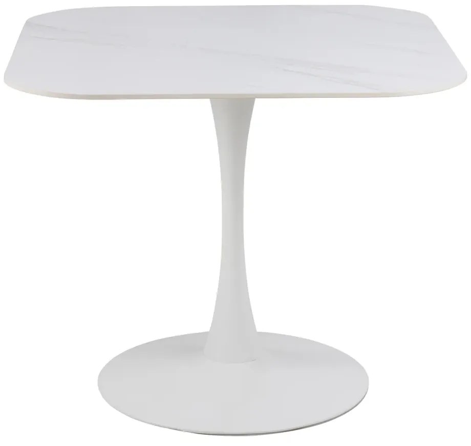 Jídelní stůl MALTA 90 cm bílý mramor