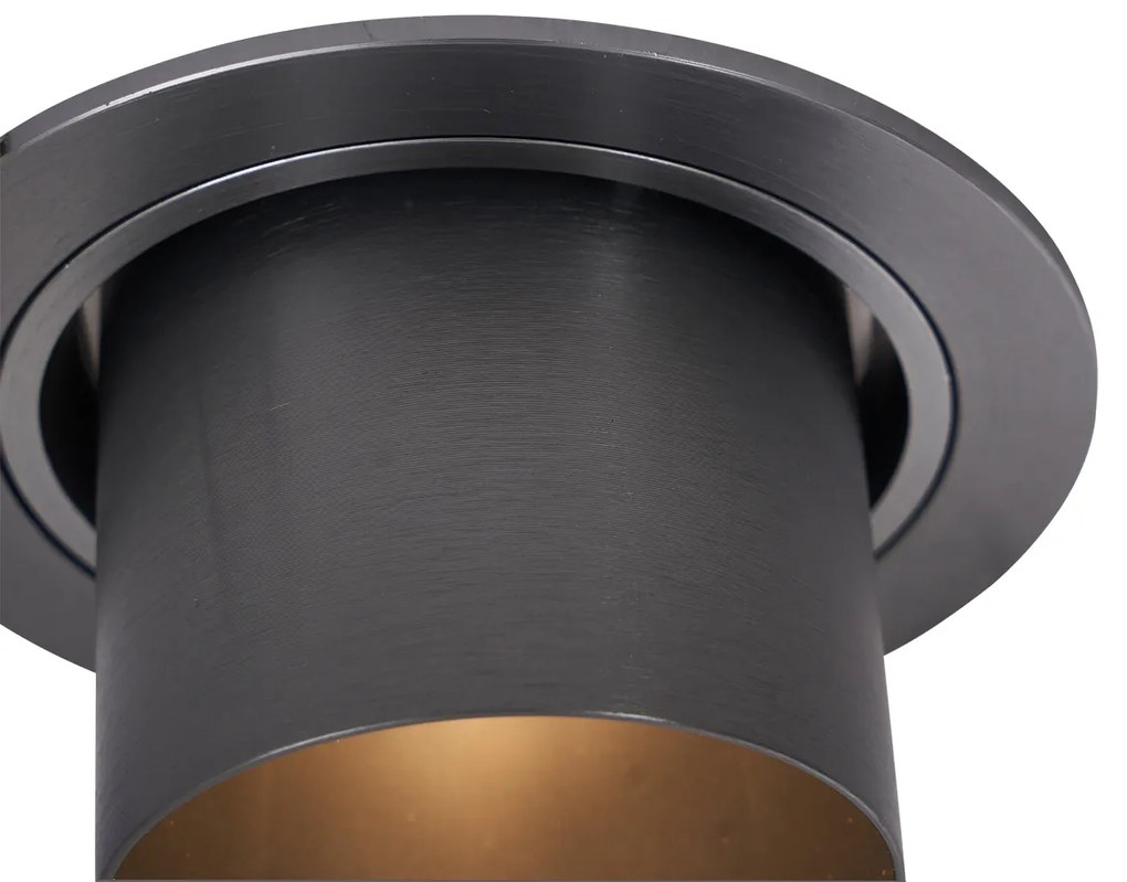Moderné zabudované bodové svetlo tmavosivé GU10 50 mm okrúhle výkyvné - Installa