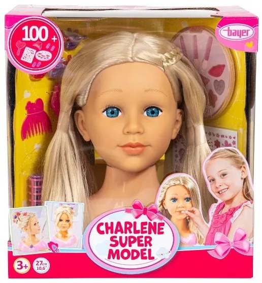 Bayer Design Hlava bábiky Charlene Super Model na česanie a líčenie (blond)  (100396275)