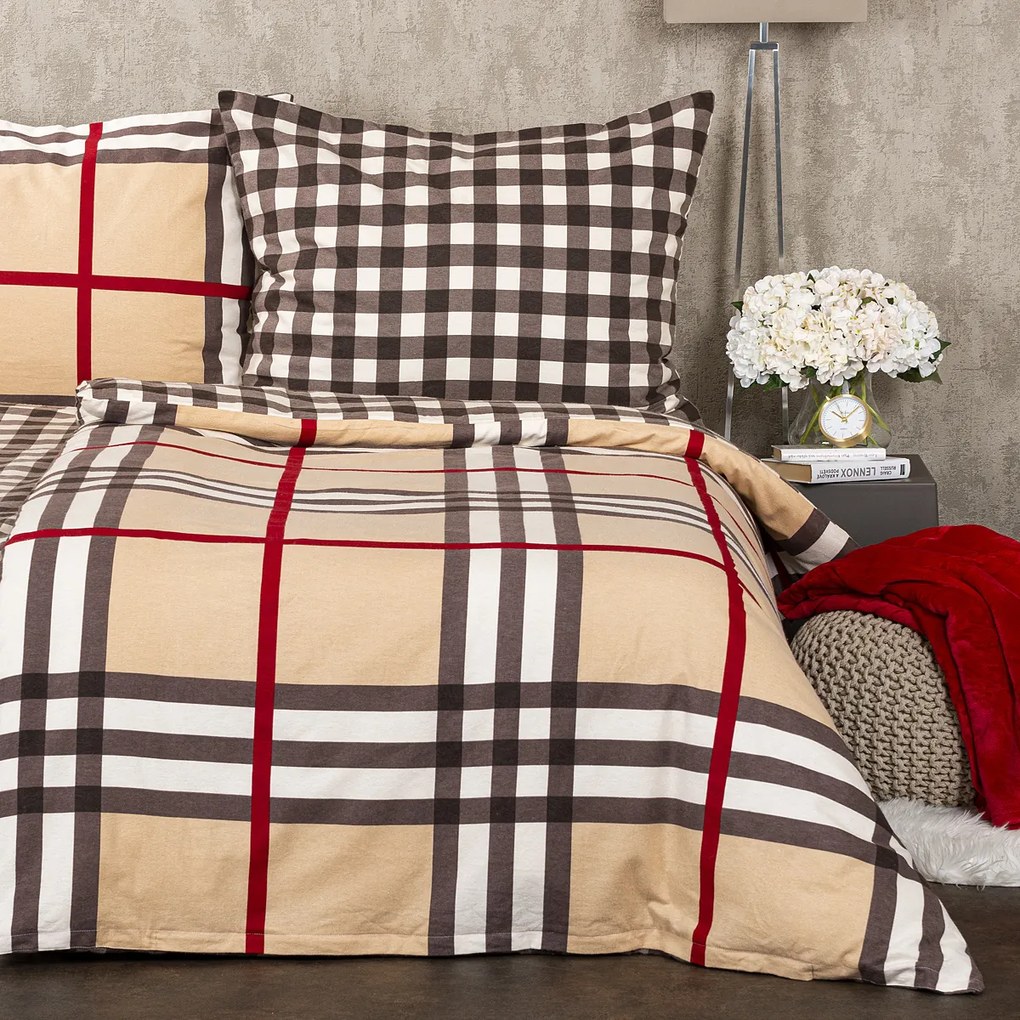 4Home Flanelové obliečky Kocka, 160 x 200 cm, 70 x 80 cm