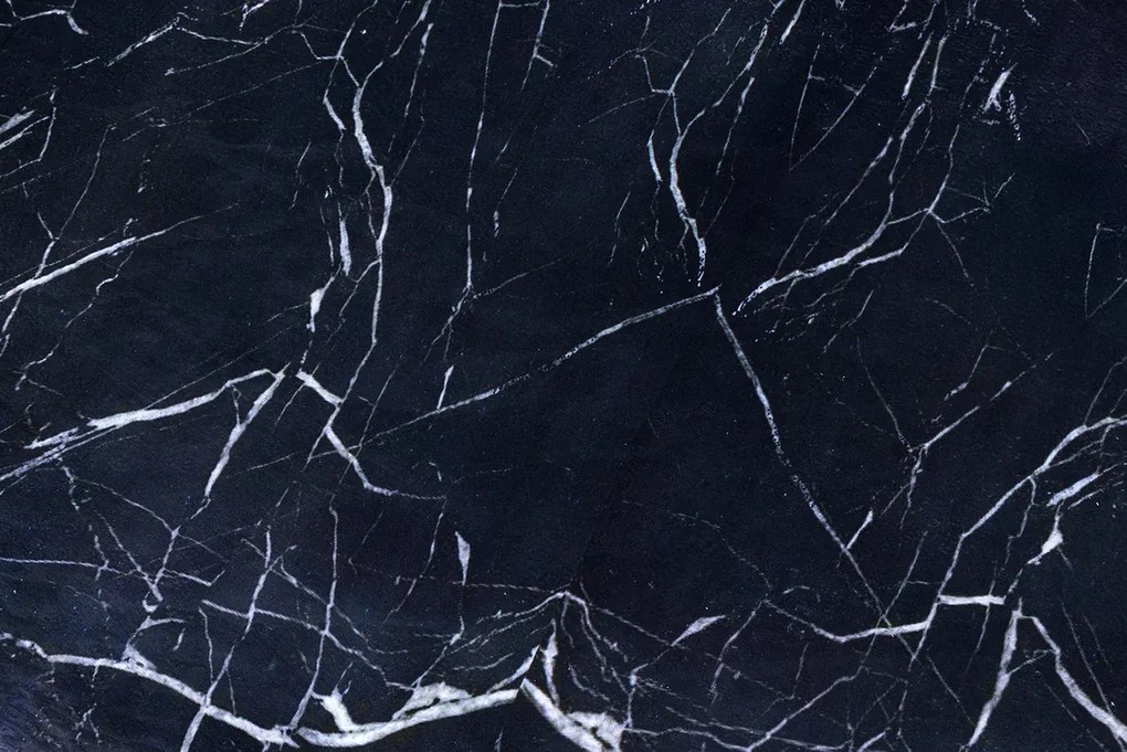 Konferenčný stolík STONE 75 cm mramorový vzhľad čierny