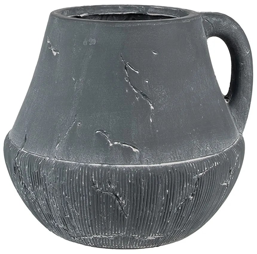 Tmavosivý dekoratívny obal na kvetináč Édith M - 19*19*17 cm