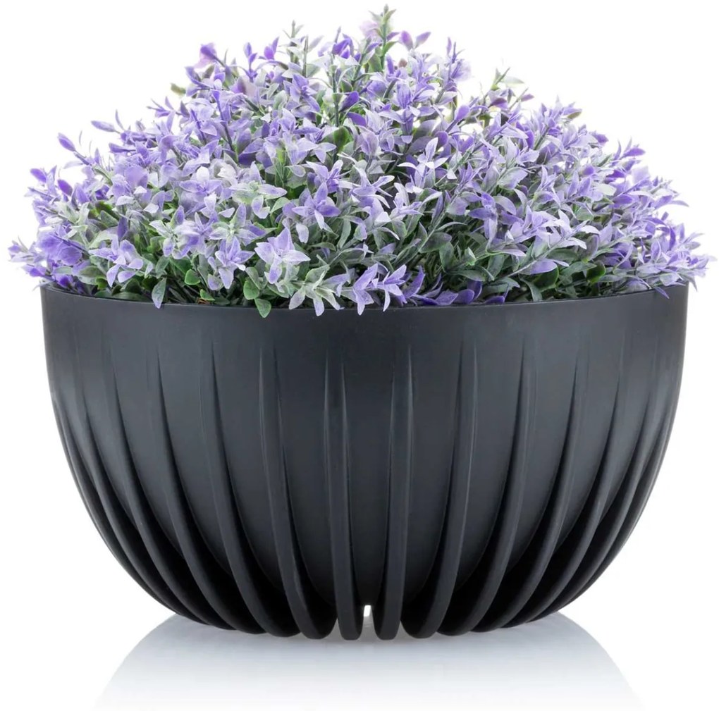 Kvetináč STRIPPED ECO 30 cm čierny