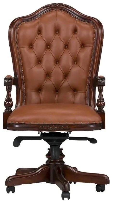 furniture-nabytek.cz - Masívne kancelárske kreslo Cambridge II z mahagónu, lakované, hnedé