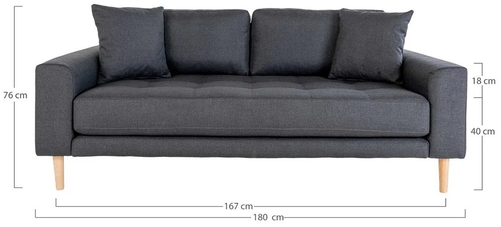 Dizajnová pohovka Ansley tmavosivá