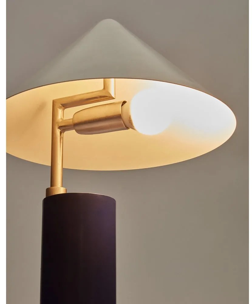 Tmavomodrá stolová lampa s kovovým tienidlom (výška 42 cm) Shiva – Kave Home