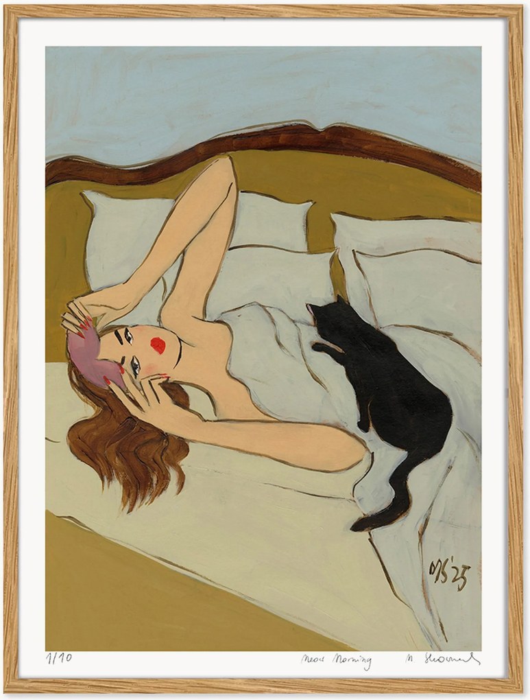 Nástenná dekorácia v ráme Meow Morning