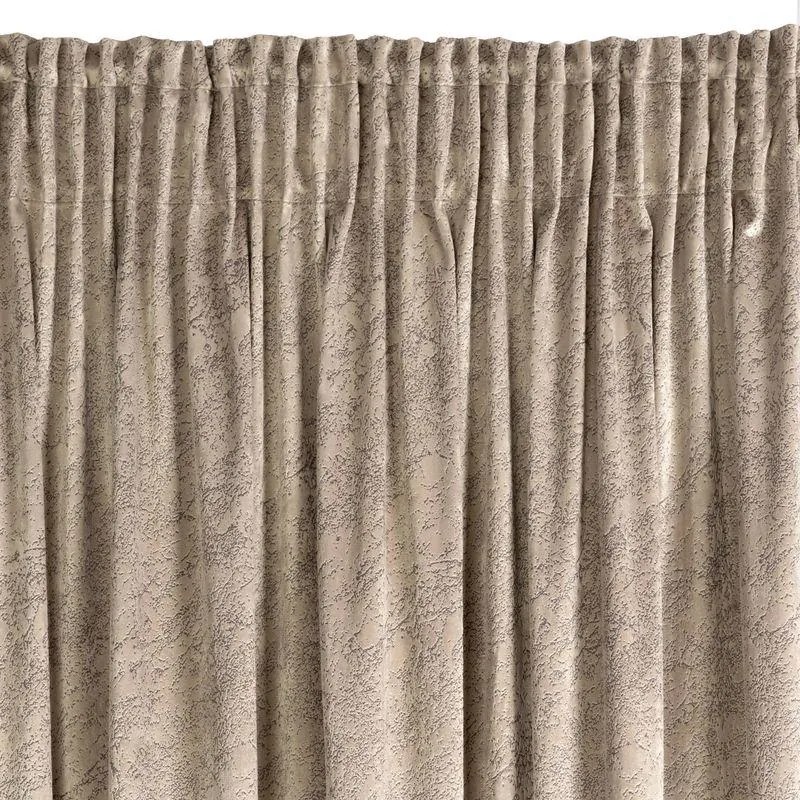 Tmavo béžový zamatový záves RIVA s mramorovým vzorom 140x270 cm