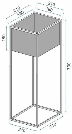 Stojan na kvety METALIC čierny 70 cm