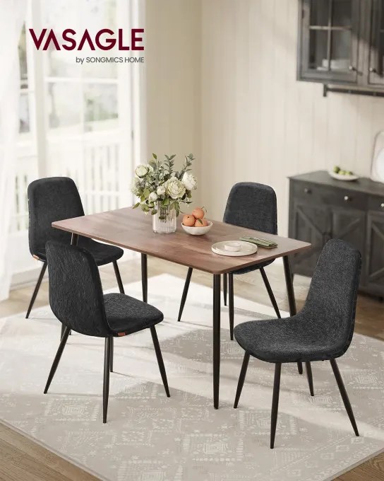 Set štyroch jedálenských stoličiek tmavosivý (4 ks)