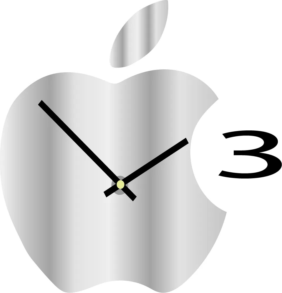 SENTOP | Nástenné hodiny plastové do kuchyne APPLE, 35x35 cm l 3D hodiny X0021-HEU- analógové