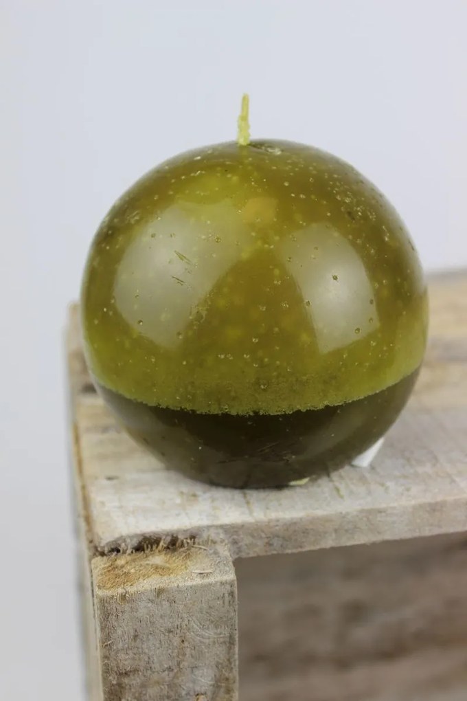 Zelená voňavá sviečka v tvare gule 9cm