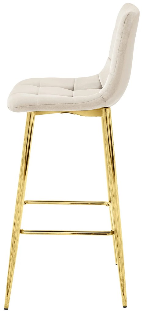Barová stolička ARCETO - béžový zamat / ZLATÉ nohy x 1 9401 71 00 00