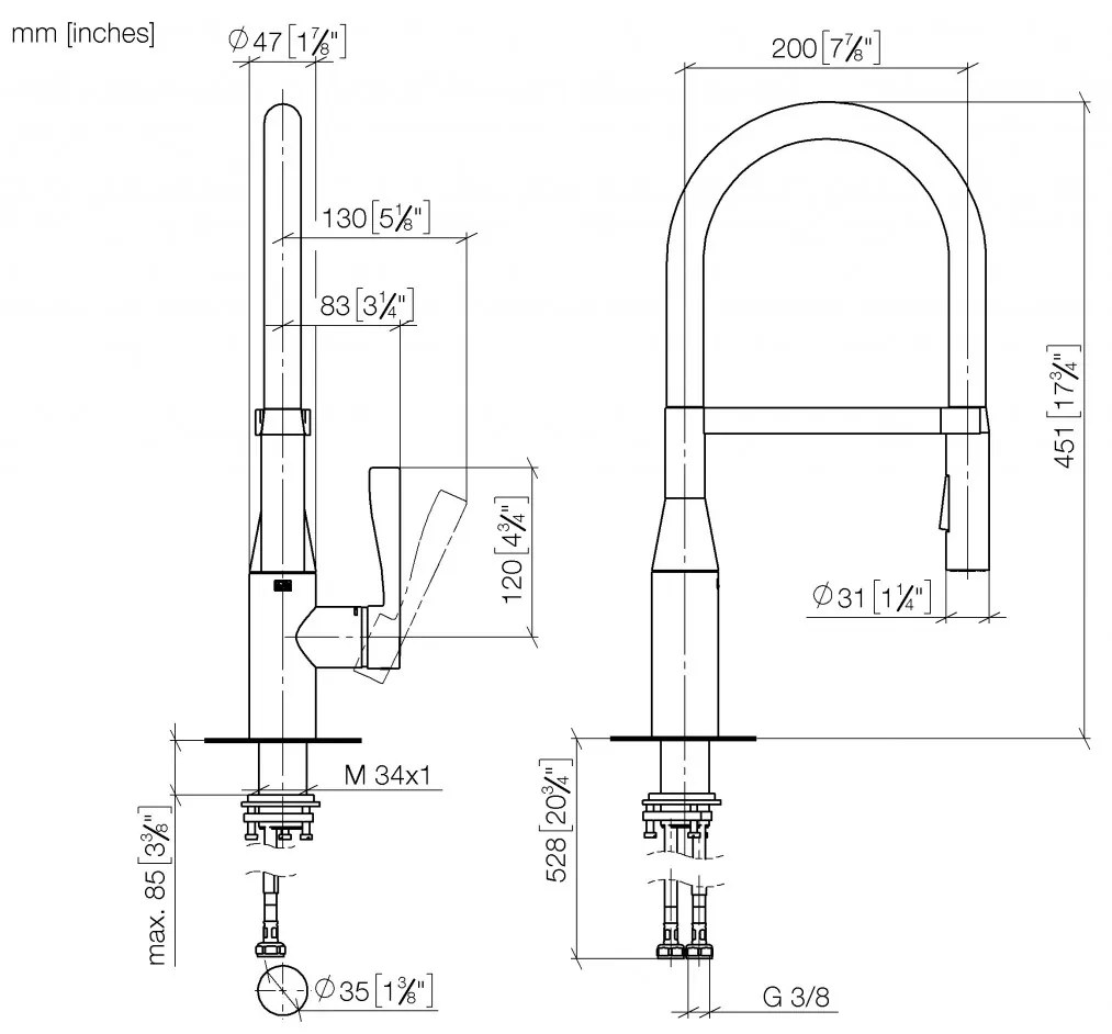 Dornbracht Sync - Drezová batéria stojanková s výsuvnou profi sprchou, chróm 33865895-00