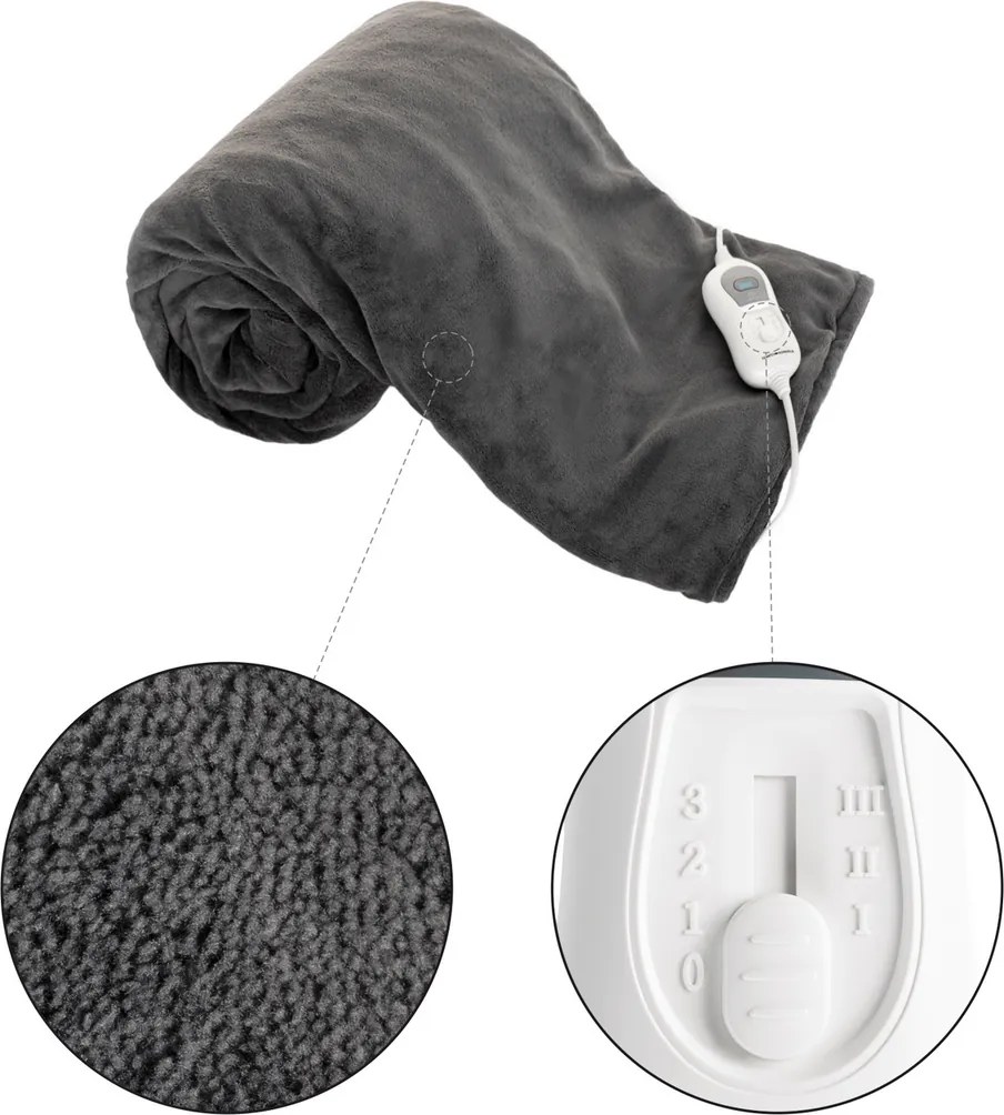 Elektrická vyhrievacia deka MEDISA, tmavosivá