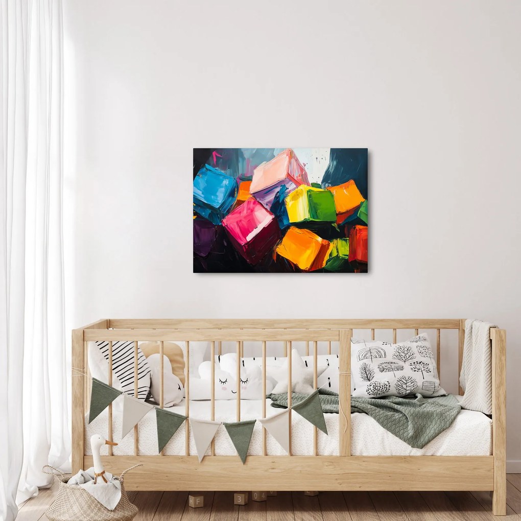 Obraz - Farebné kocky (70x50 cm)