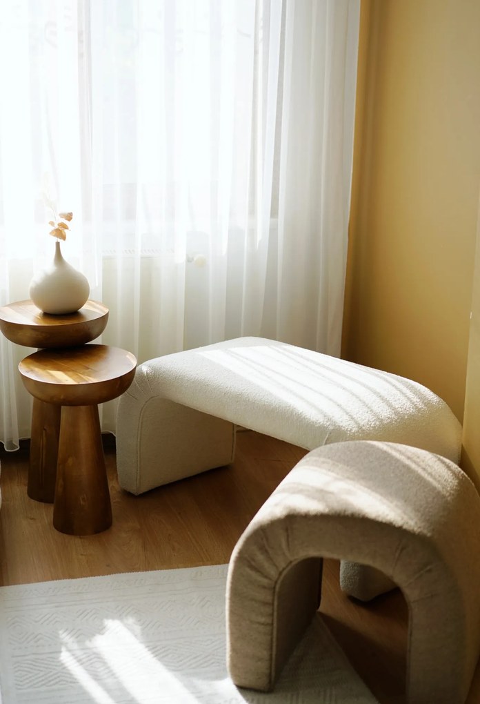 Taburet NU BENCH Teddy biely