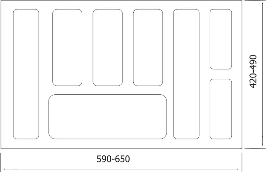 IN-DURO Príborník STRIPES 59 - 65 cm s hĺbkou 42 - 49 cm, biela