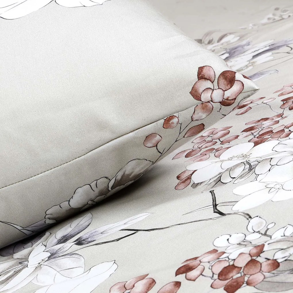 SATÉNOVÉ OBLIEČKY LUXURY ALENYA 160X200 CM, 2KS 70X80 CM KVETY