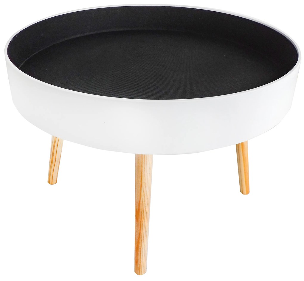 ModernHome Okrúhly konferenčný stolík s úložným priestorom, 60 cm