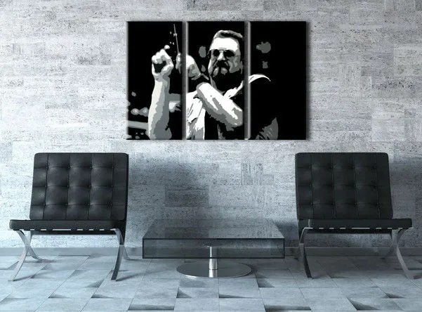 Ručne maľovaný POP Art obraz Big Lebowski 3 dielny  bl