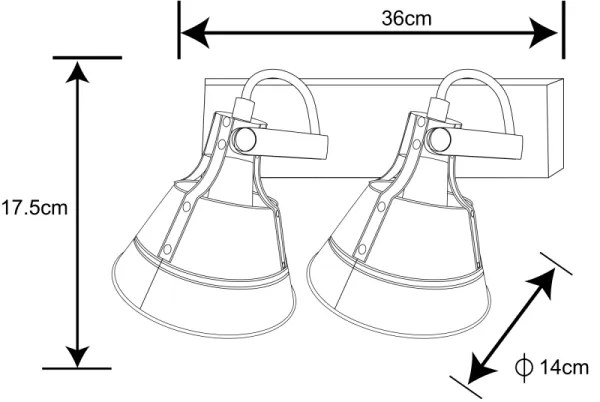 Globo 15366Z-2 - Bodové svietidlo GÜNTHER 2xE27/60W/230V
