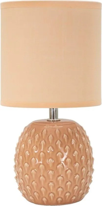 Broskyňová keramická stolová lampa s textilným tienidlom (výška 27 cm) Pontus – Mauro Ferretti