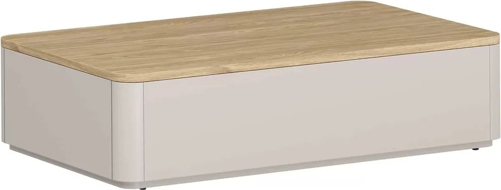 Kávový stolík Amilio 100 cm so zásuvkami - kasmír + olejovaný dub