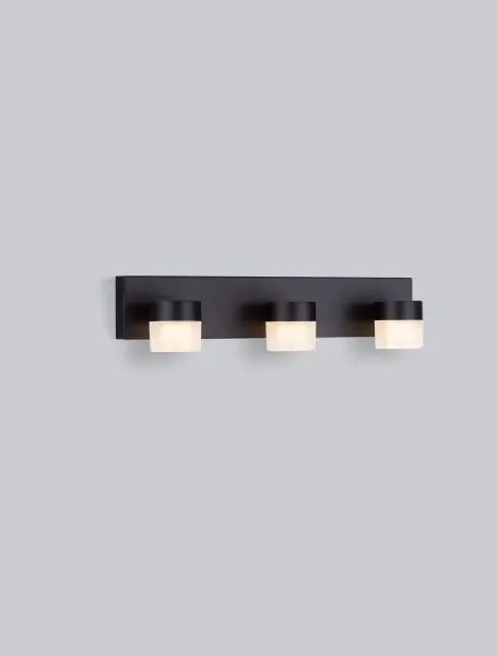 LED čierne nástenné svietidlo Teko 3