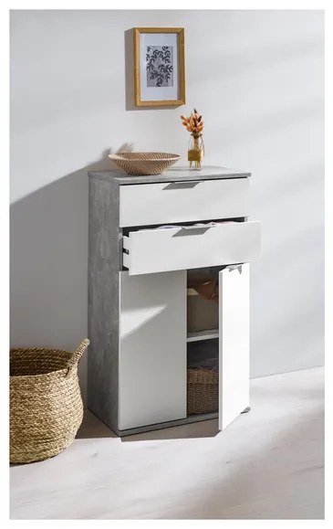 Livarno home Komoda, biela/betónová (100376470)
