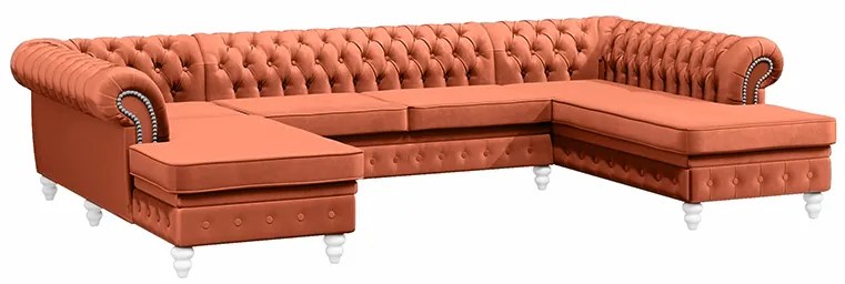 PROXIMA.store - Luxusná sedačka CHESTERFIELD LONG U FARBA NÔH: orech, DRUH LÁTKY: TORRE - 4, FARBA OZDOBNÝCH ŠPENDLÍKOV: chróm
