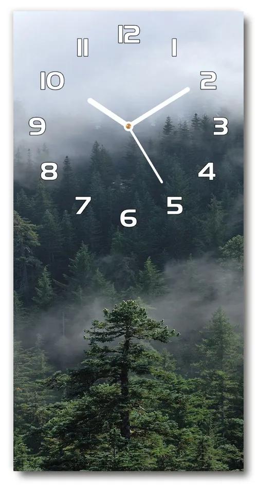 Nástenné sklenené hodiny Hmla nad lesom pl_zsp_30x60_f_103817714