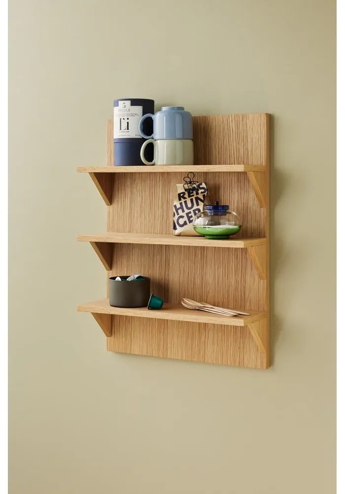 Poschodová polica v dekore duba v prírodnej farbe 40 cm Straight – Hübsch