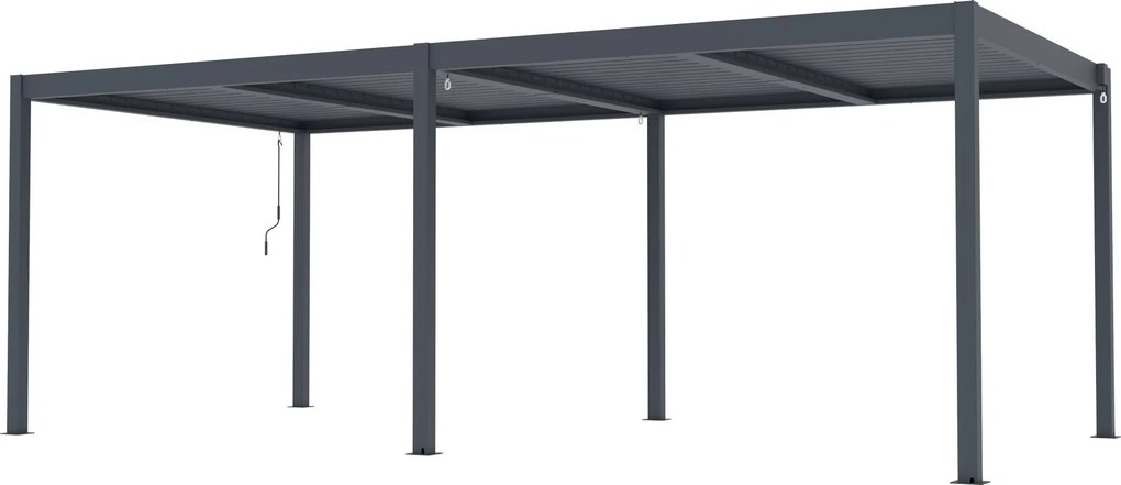Hliníková bioklimatická pergola s lamelami BestBerg BBP-18G / 600 × 304 × 218 cm / sivá