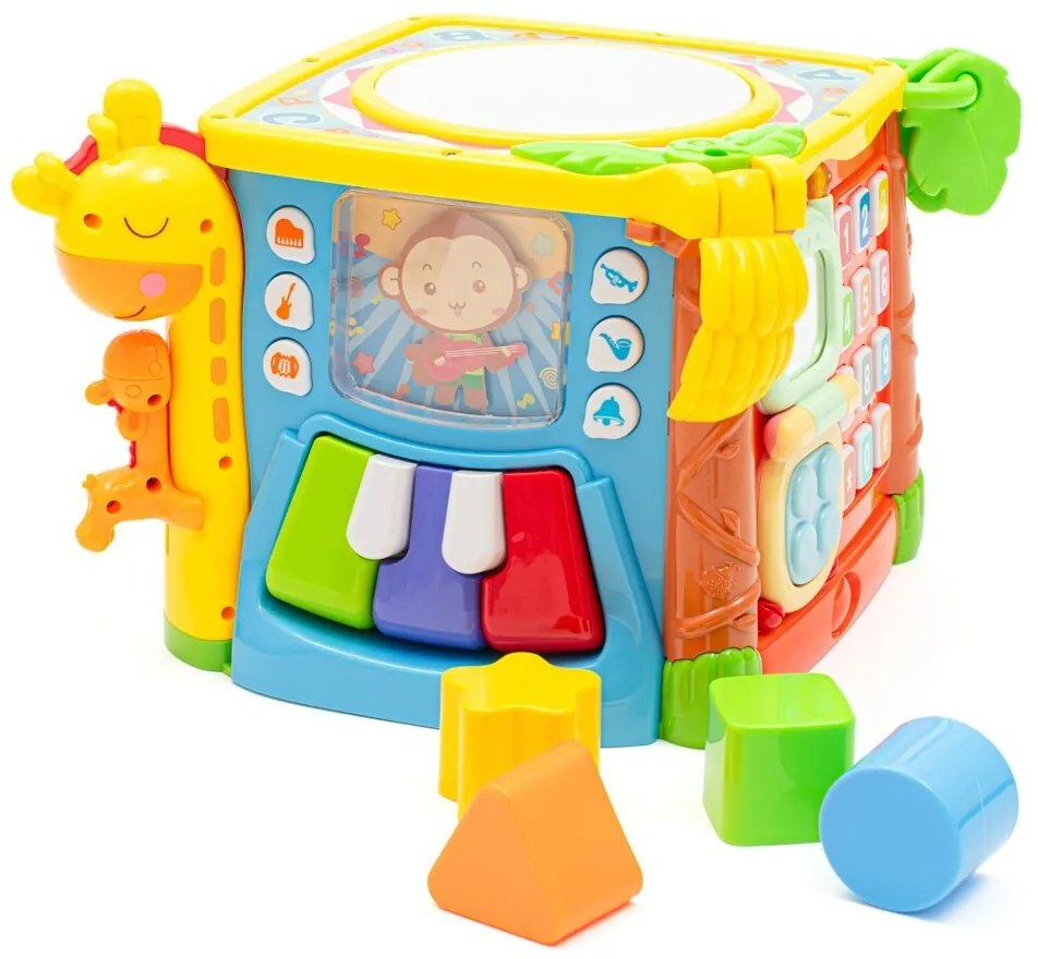 Baby Mix Interaktívna hudobná vzdelávacia kocka, žltá