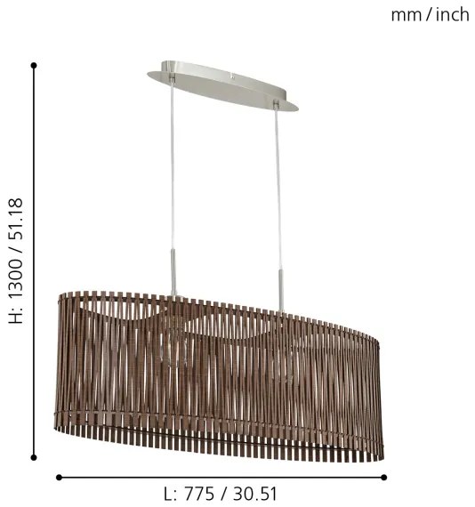 Eglo 96201 - Luster SENDERO 2xE27/60W/230V