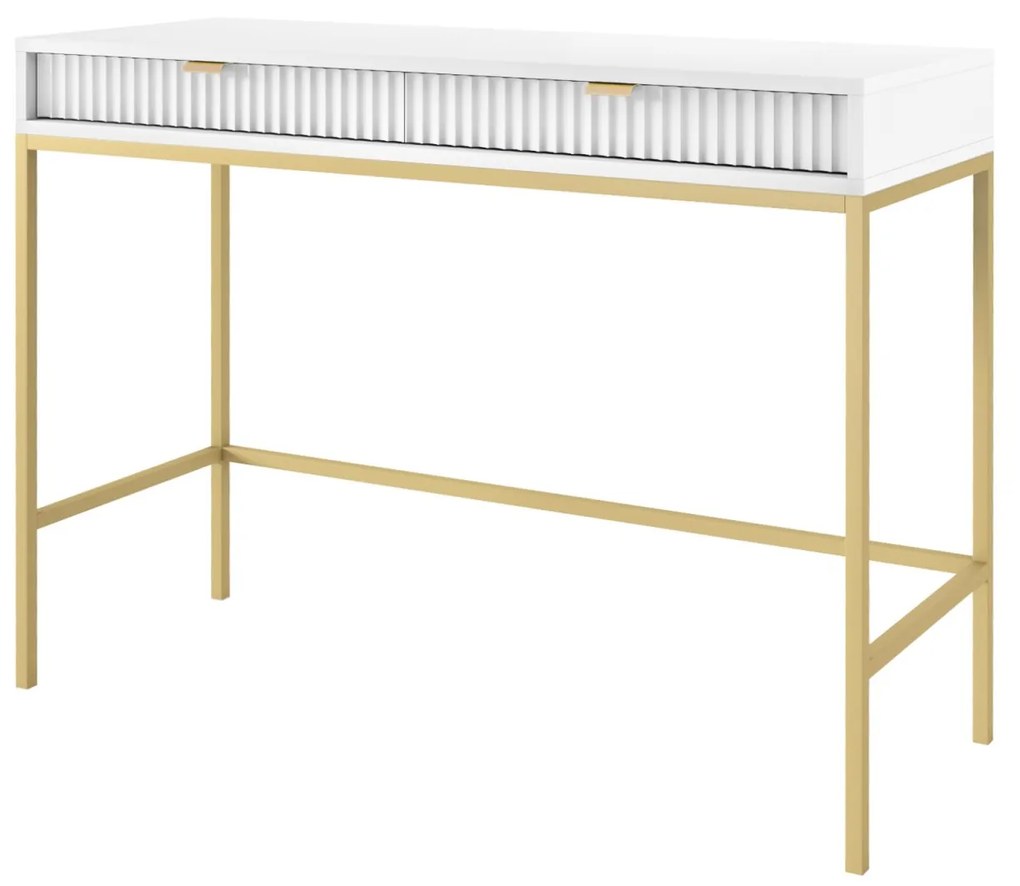Toaletný stolík Nova 104 cm biely/zlatý