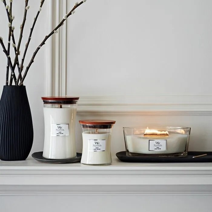 Vonná sviečka WoodWick Linen, 453 g
