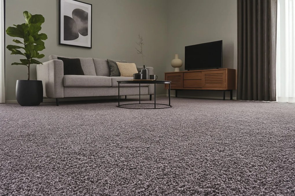 Metrážny koberec Bali 075, na mieru, šíře 4m, šedá, filc, detská izba, Condor Carpets