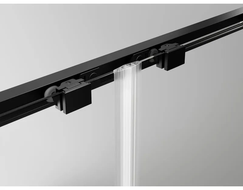 Mexen Exo, sprchovací kút s posuvnými dverami 105 x 100 cm, 6mm číre sklo, čierny profil, 8151-105-100-70-00