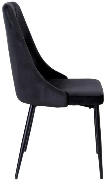 Jedálenská stolička LINCOLN zamatová, čierna