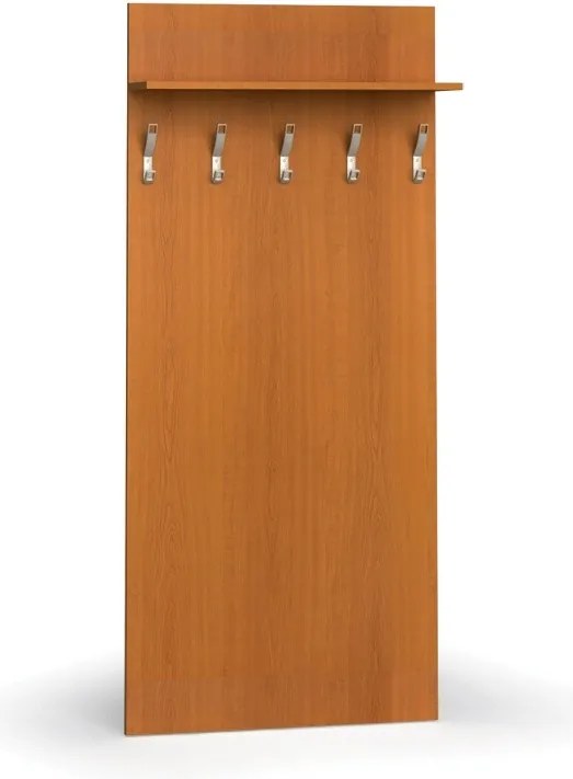 Vešiaková stena PRIMO WOOD, 5 háčikov, polica, roky zvisle, čerešňa