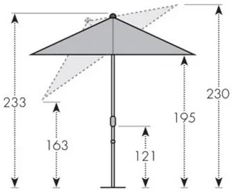 Doppler ACTIVE 210x140 cm - slnečník s automatickým naklápaním kľučkou : Barvy slunečníků - 846